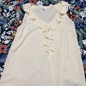 LC Lauren Conrad Light Yellow Ruffled Blouse